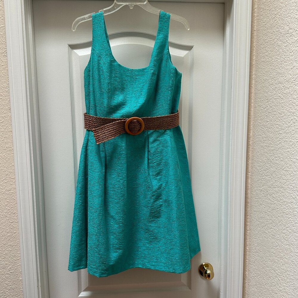 Nine West sundress with raffia belt